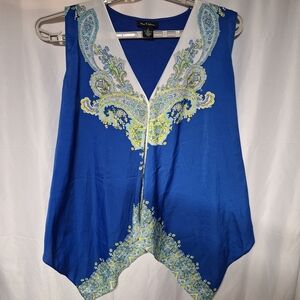 Nue Options Blue and White Paisley Cardigan
